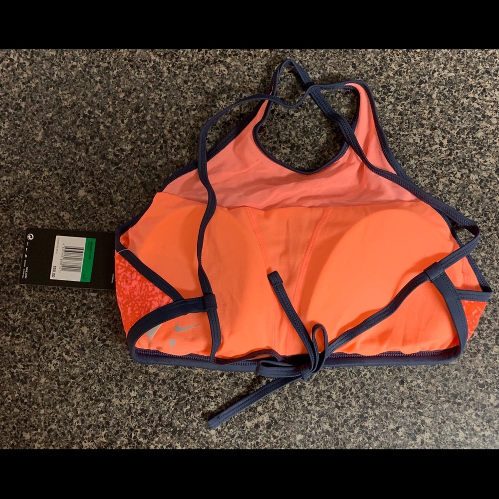 NWT Nike size large high neck orange swim top - Picture 5 of 8